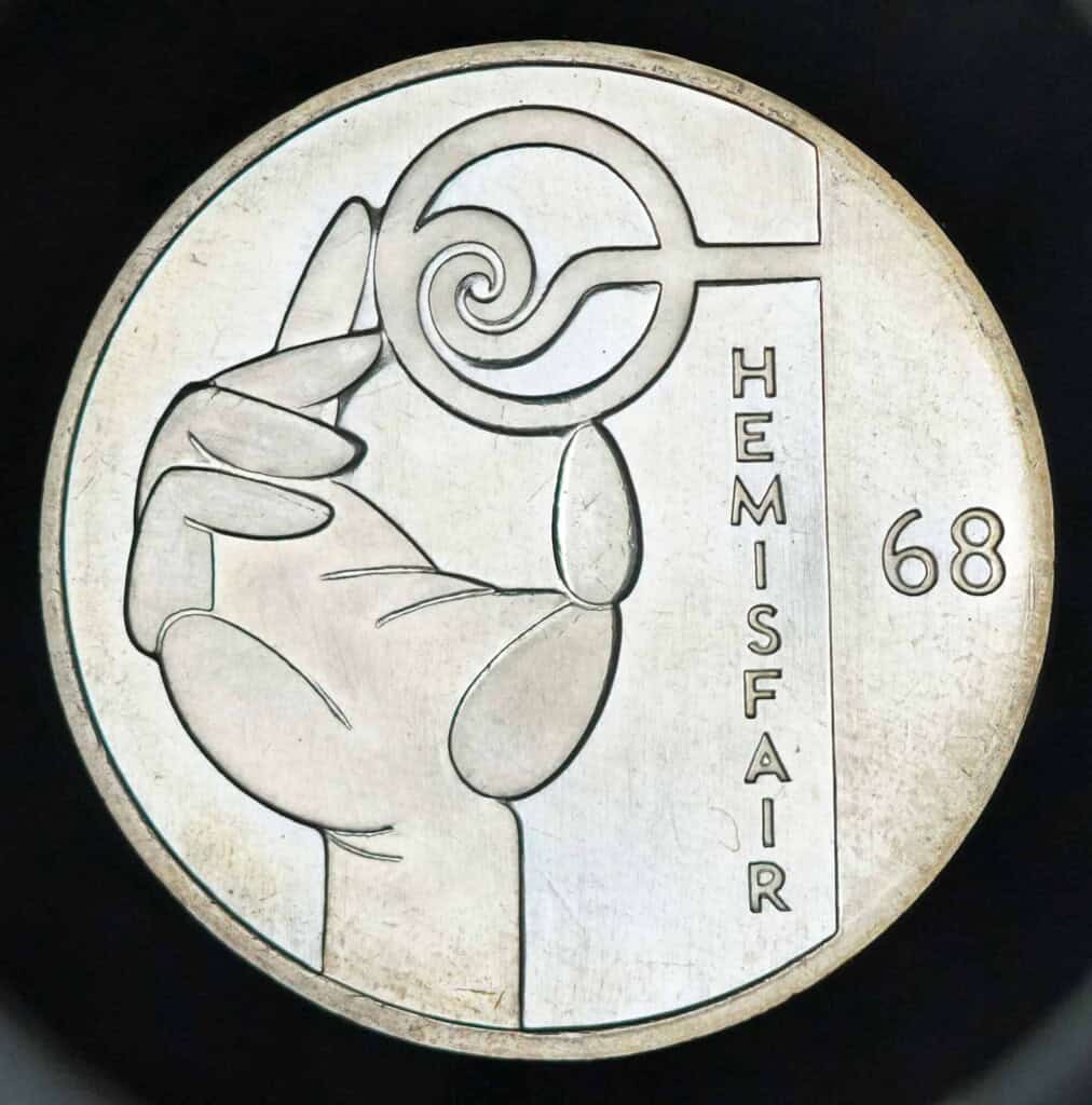 1968 HemisFair Silver – 250th Anniversary of San Antonio, Texas Obverse