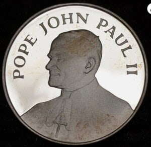 1987 Papal Visit to Texas Silver Round obverse