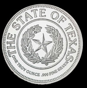 1986 State of Texas 1 oz Silver Round (ACM) reverse