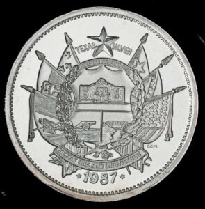 1987 State of Texas 1 oz Silver Round (CCM)