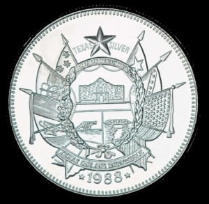 1988 State of Texas 1 oz Silver Round (No Mint Mark)