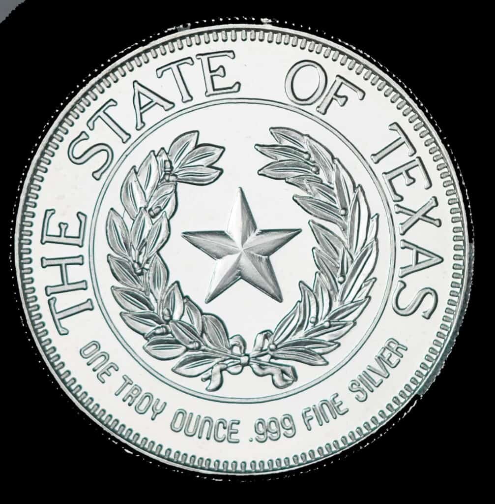 1988 State of Texas 1 oz Silver Round (No Mint Mark) Reverse