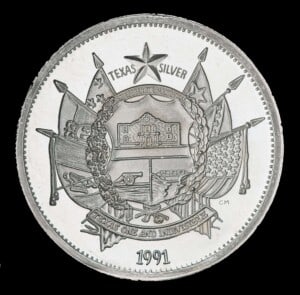 1991 State of Texas 1 oz Silver Round (CM)
