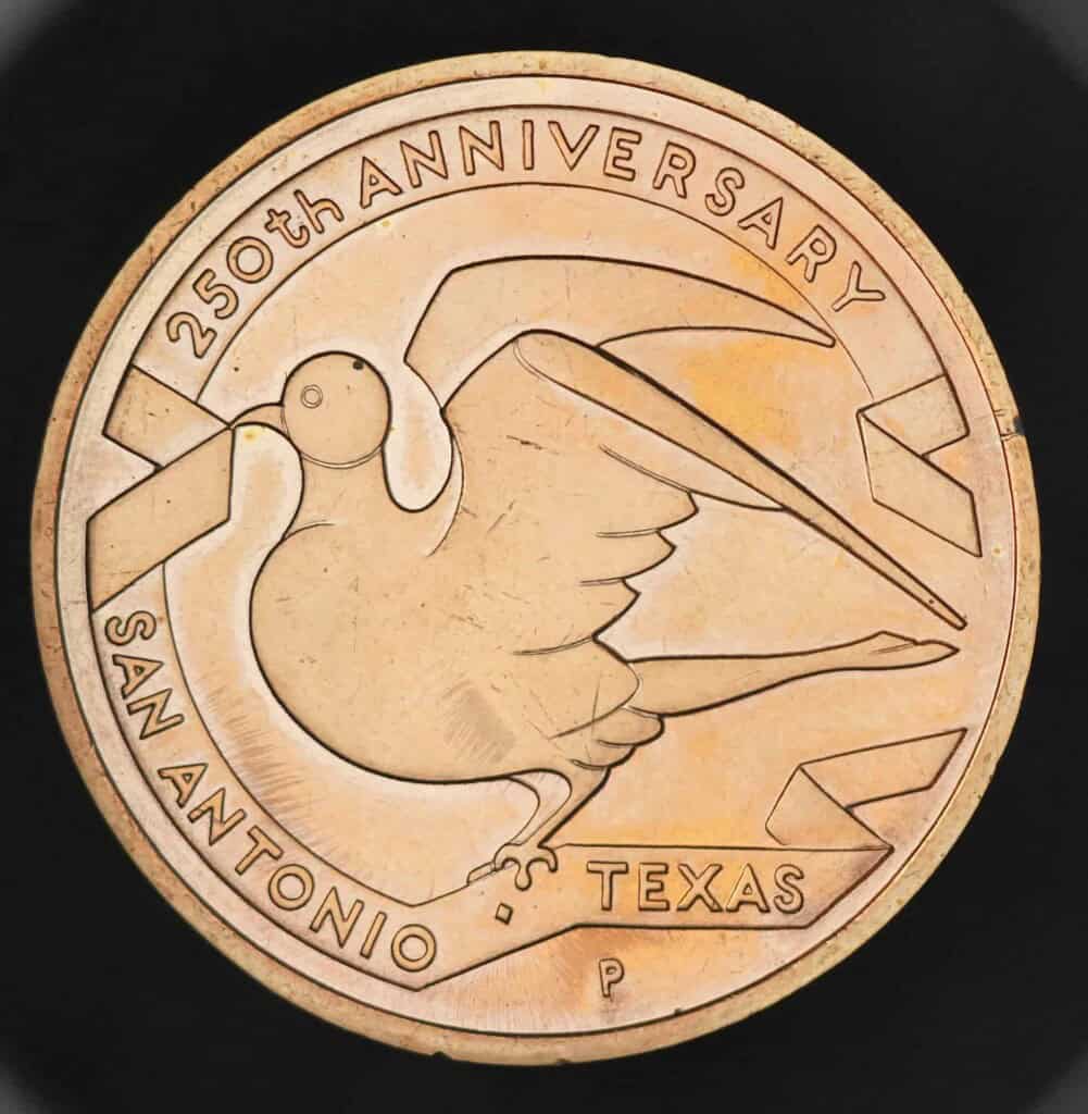 1968 HemisFair Bronze – 250th Anniversary of San Antonio Texas Reverse