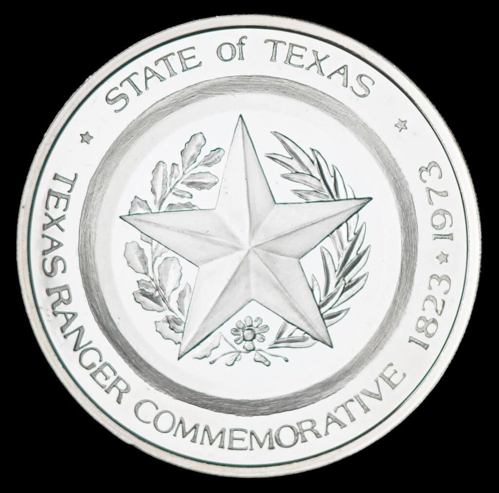 1973 Texas Rangers Commemorative Silver Round Reverse
