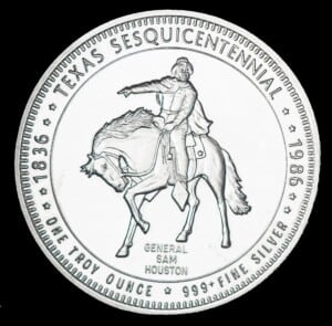 1986 Houston and Texas 150 Sesquicentennial obverse