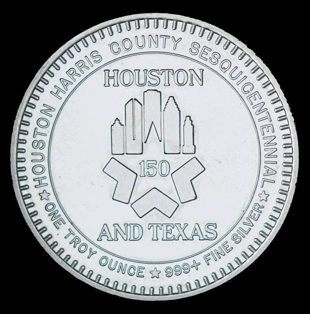1986 Houston and Texas 150 Sesquicentennial Reverse