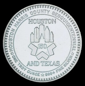 1986 Houston and Texas 150 Sesquicentennial reverse