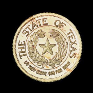 1986 State of Texas 1/2 oz Gold Round (CSM) reverse