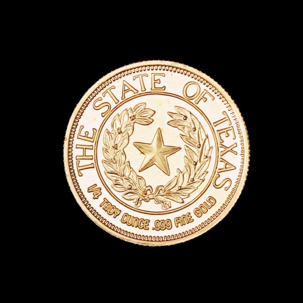 1987 Official Texas Bullion Gold 1/4 oz (CCM) Reverse