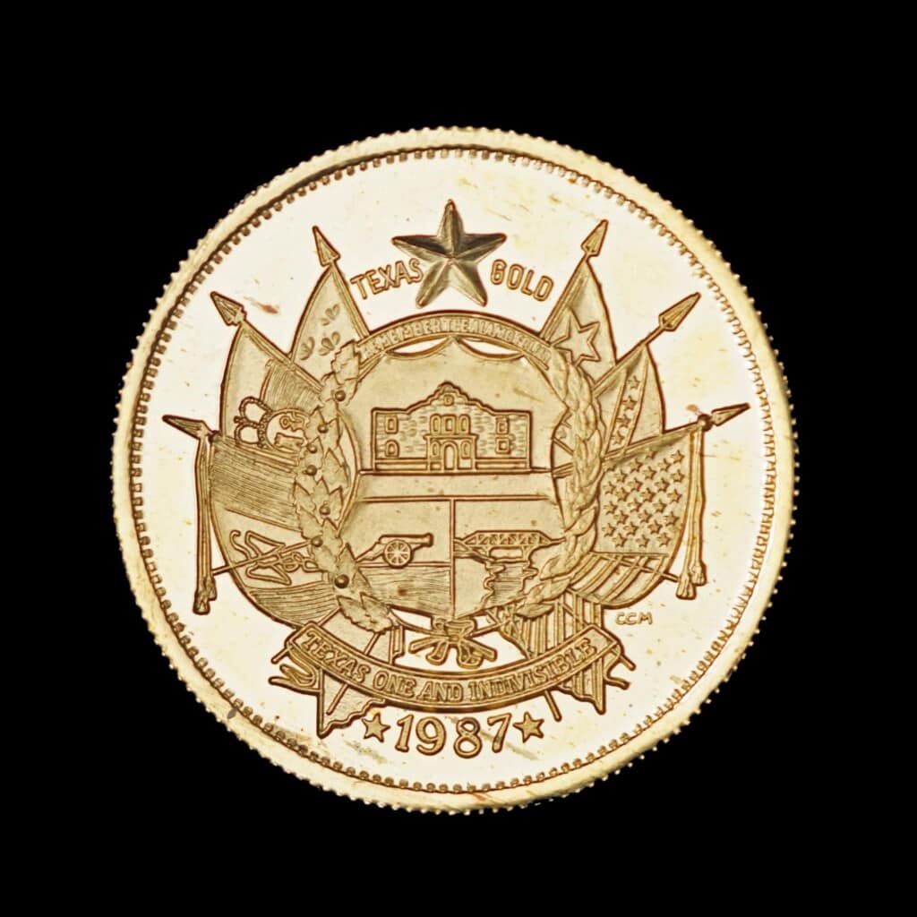 1987 Official Texas Bullion Gold 1/2 oz (CCM) Obverse