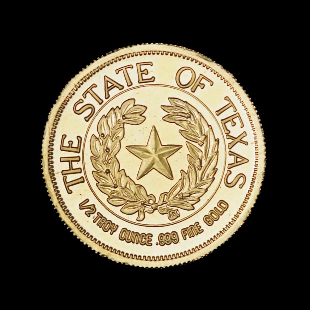 1987 Official Texas Bullion Gold 1/2 oz (CCM) Reverse