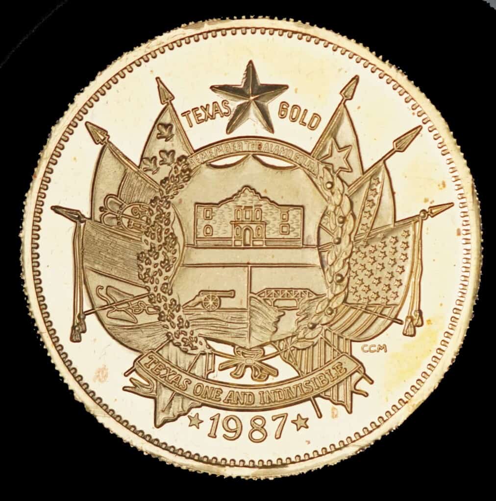 1987 Official Texas Bullion Gold 1 oz (CCM) Obverse