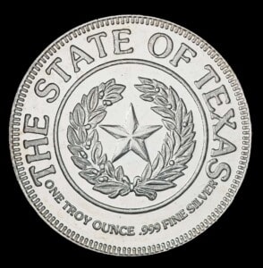 1987 State of Texas 1 oz Silver Round (ACM) reverse