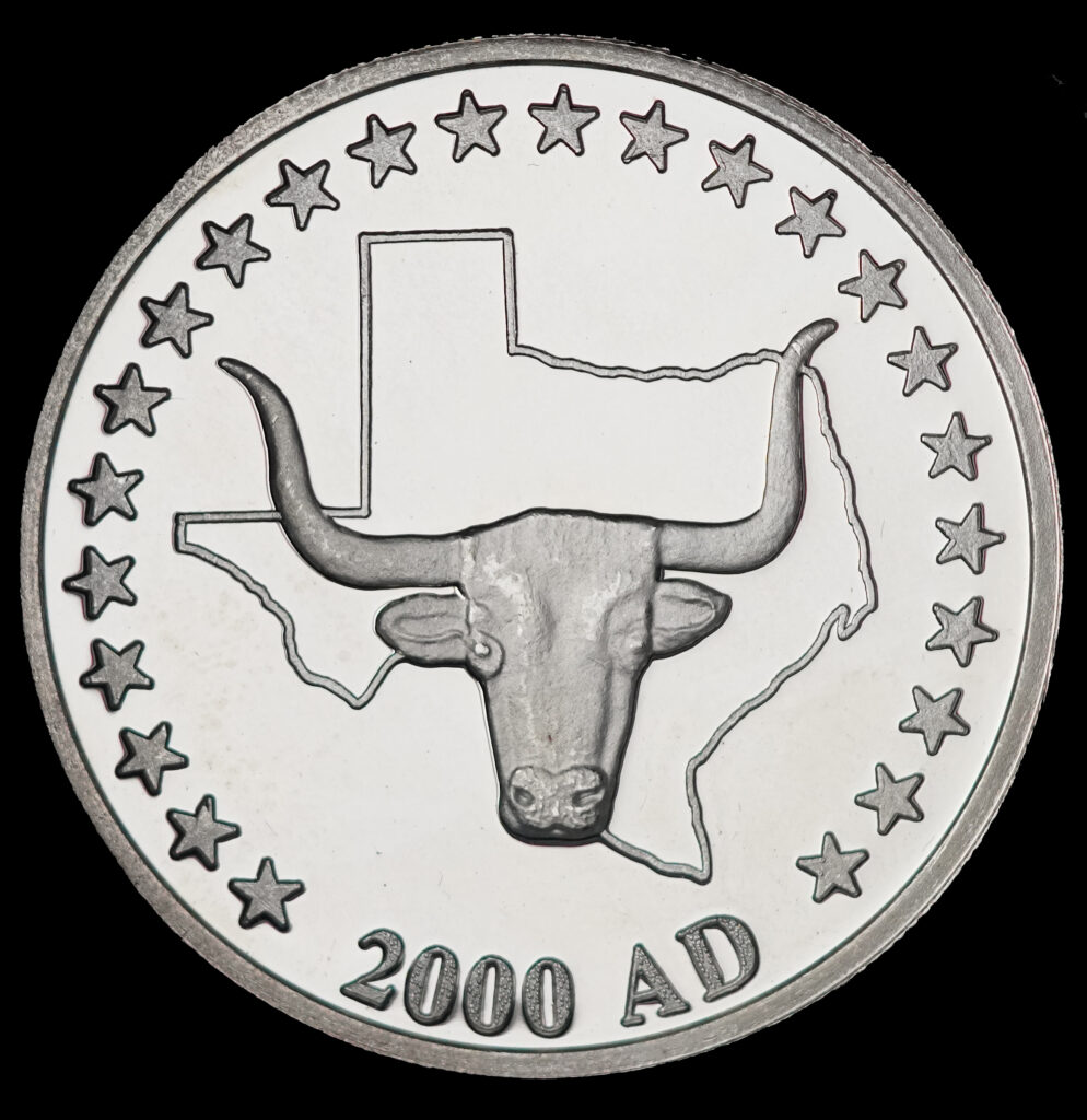 2000 Texas One Dollar Texas Longhorn obverse