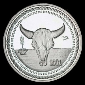 2001 Texas Silver Dollar – Buffalo Skull obverse
