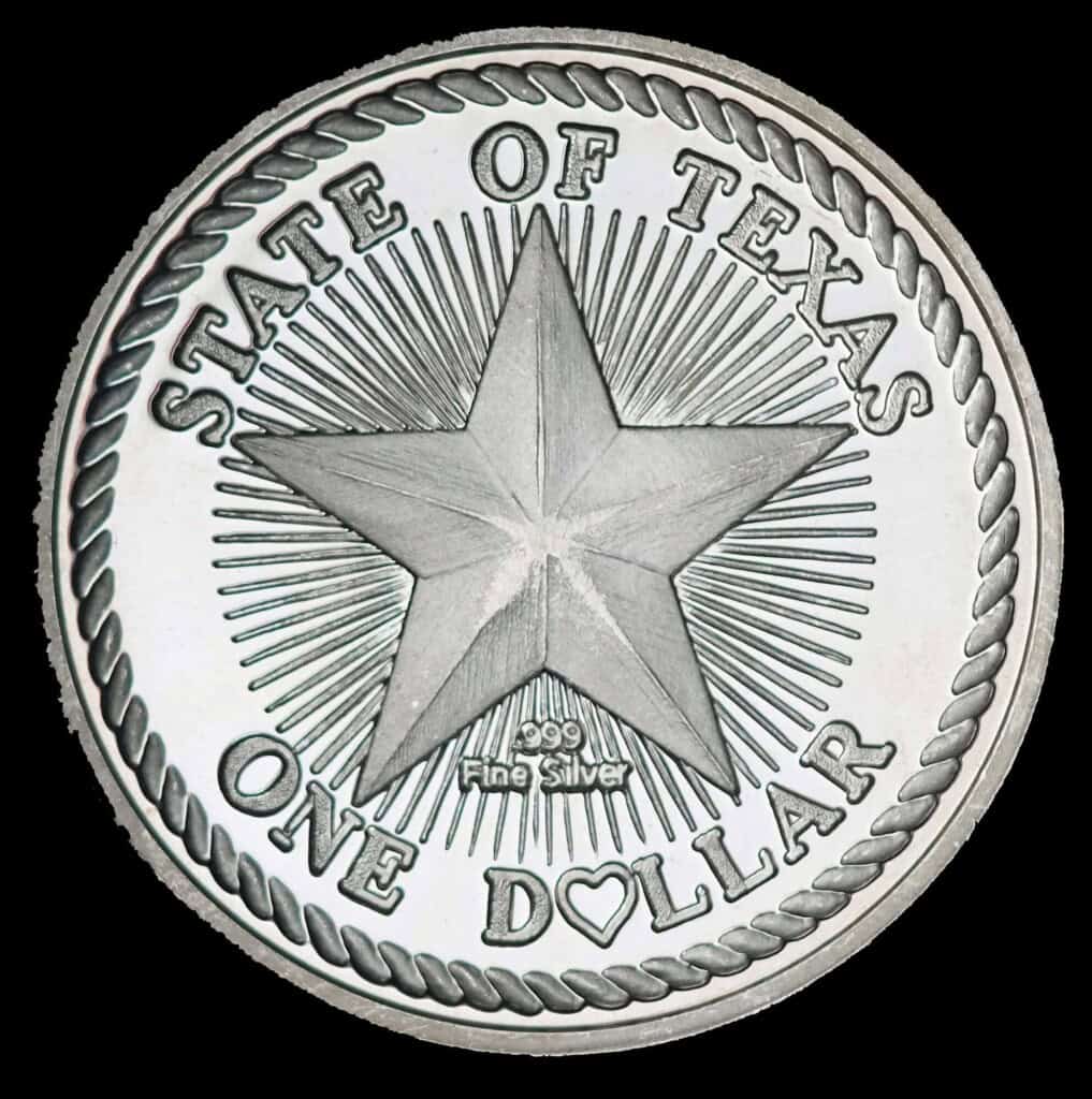 2001 Texas Silver Dollar – Buffalo Skull Reverse