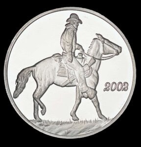 2002 Texas Silver Dollar – Trail Drivers obverse