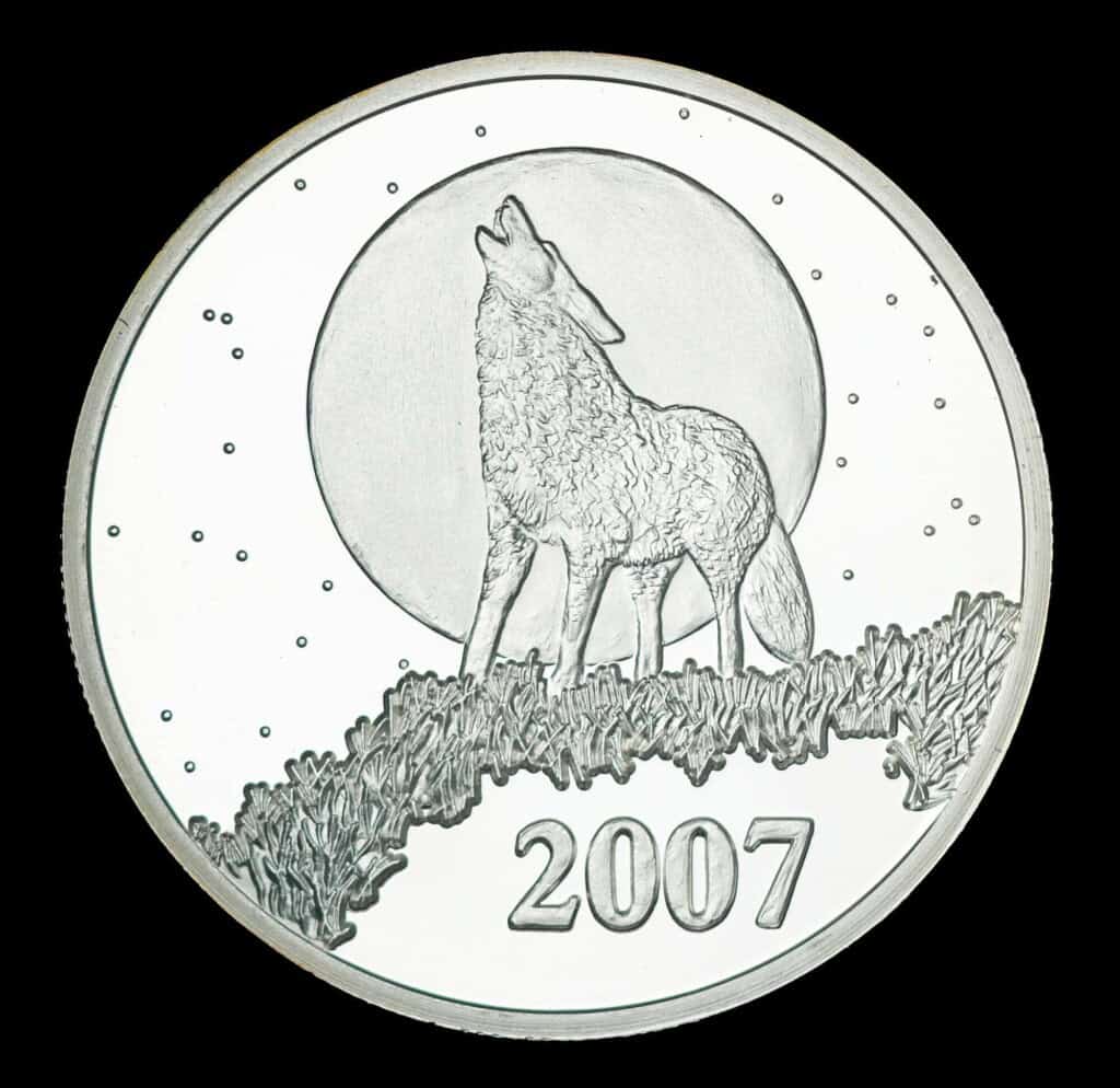 2007 Texas Silver Dollar – Ole Coyote Obverse