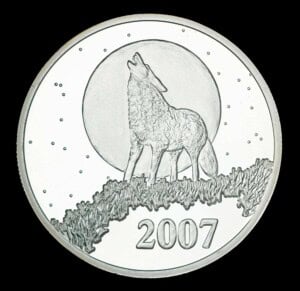 2007 Texas Silver Dollar – Ole Coyote obverse