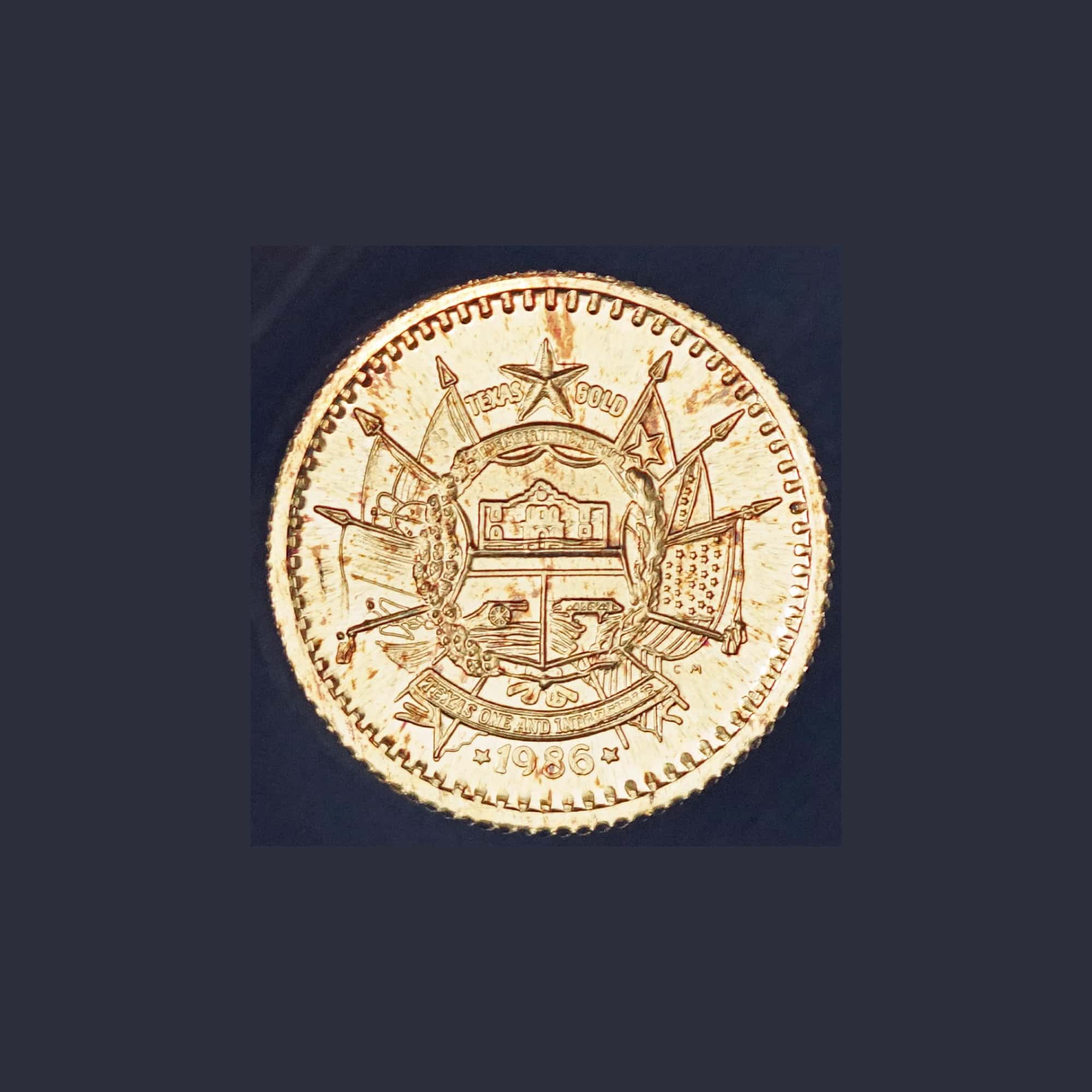 1986 State of Texas 1/10 oz Gold Round (CM) obverse