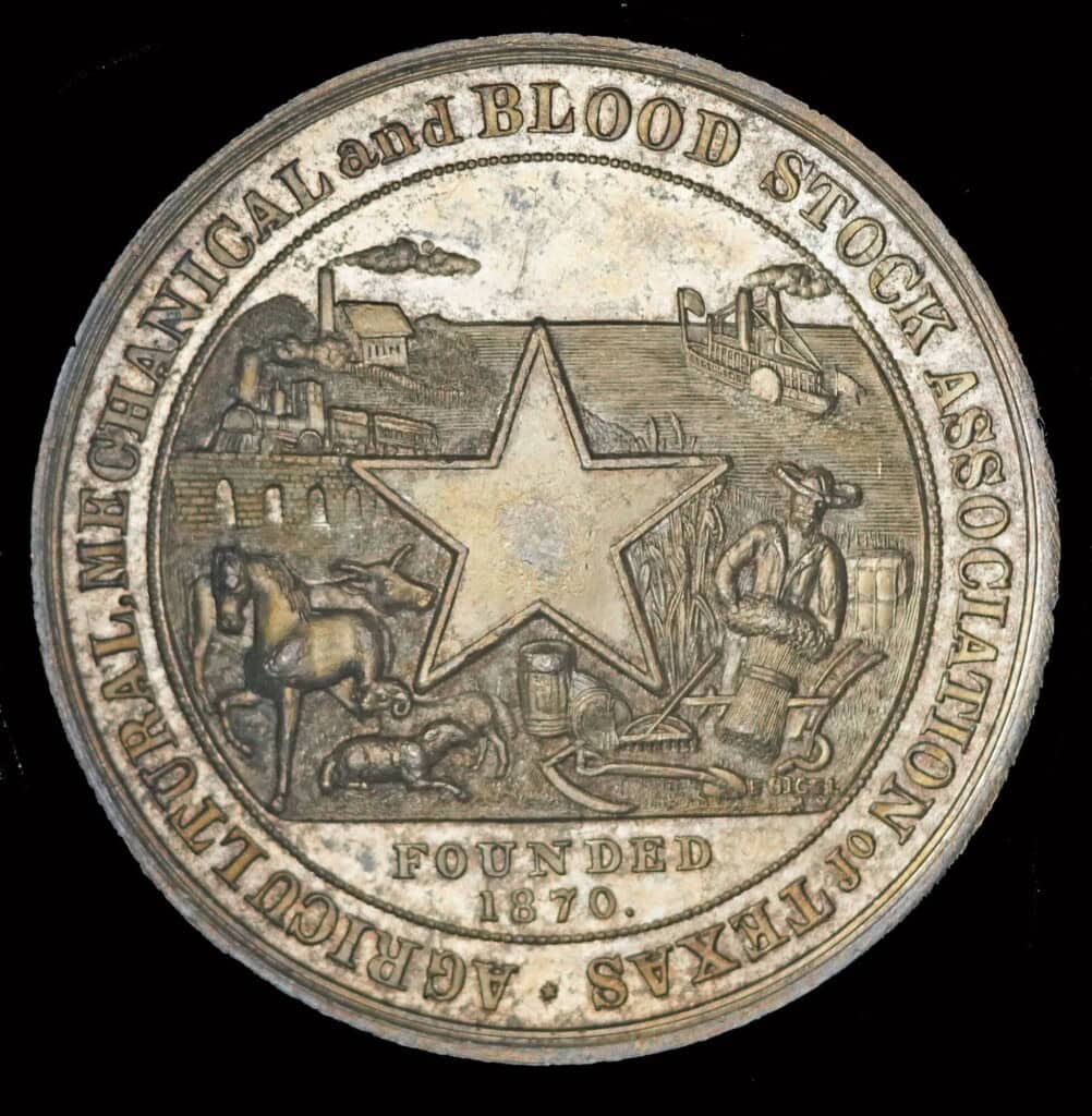 1870 Texas State Fair Award Medal Obverse