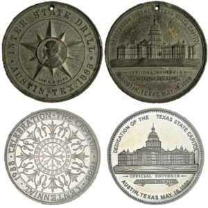 1888 1988 Capitol of Texas Medallions Comparison