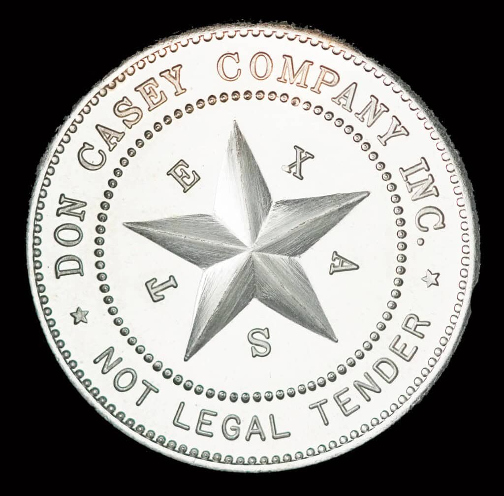 1981 Texas Silver Dollar – Don Casey Co. Reverse