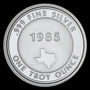 1985-86 Texas Liberty Flag Silver Round reverse