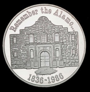 1985-86 Alamo Silver Round obverse