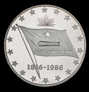 1985-86 Come And Take It Silver Round obverse