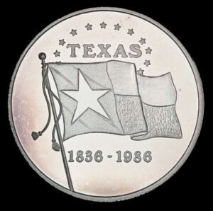 1985-86 State Flag of Texas Silver Round obverse