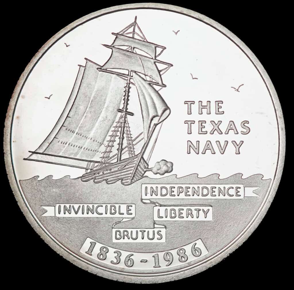 1985-86 Texas Navy Silver Round Obverse
