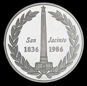 1985-86 San Jacinto Monument Silver Round obverse