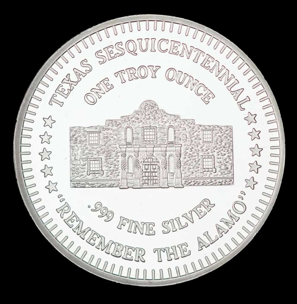 1986 The Alamo Silver Round Obverse