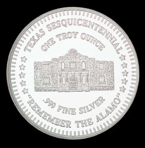 1986 The Alamo Silver Round obverse