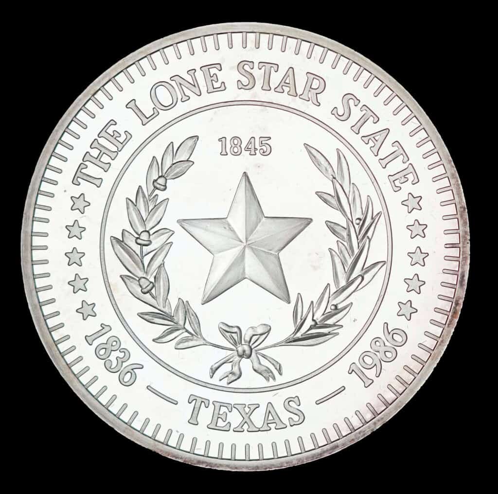 1986 The Alamo Silver Round Reverse