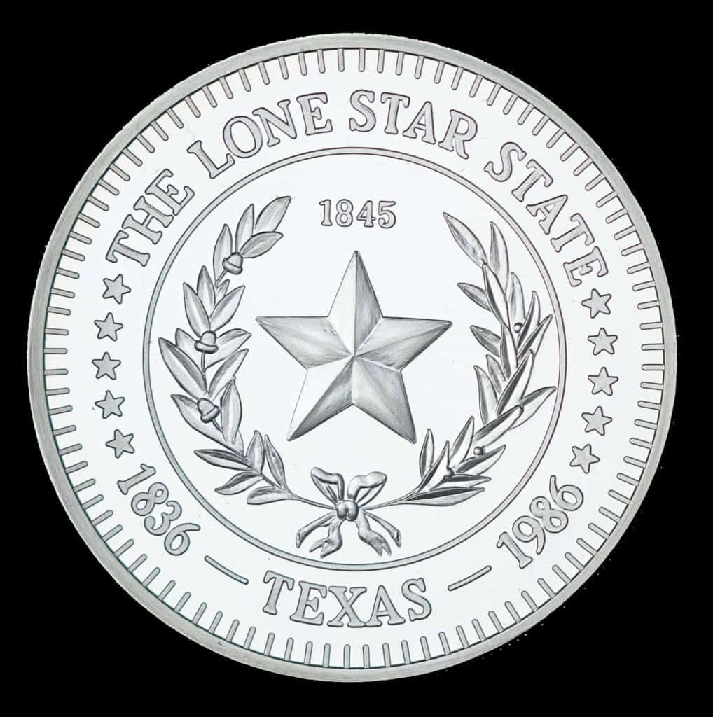 1986 Sam Houston Silver Round Reverse
