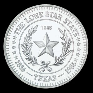 1986 Sam Houston Silver Round reverse