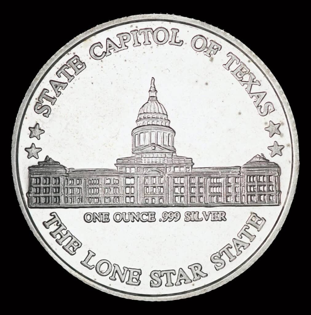 1987 Dr Anson Jones Silver Round Reverse