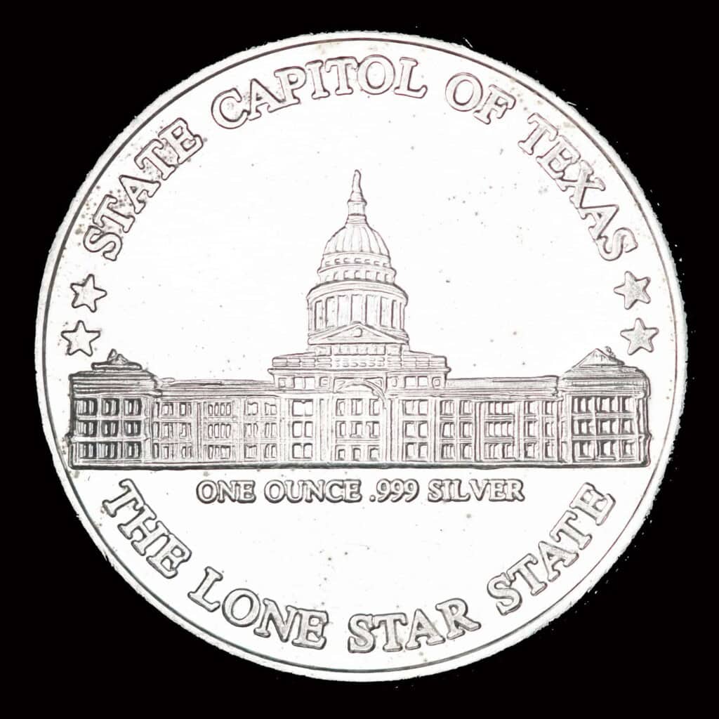 1987 David G Burnet Silver Round Reverse