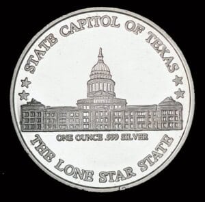 1987 Mirabeau Lamar Silver Round reverse