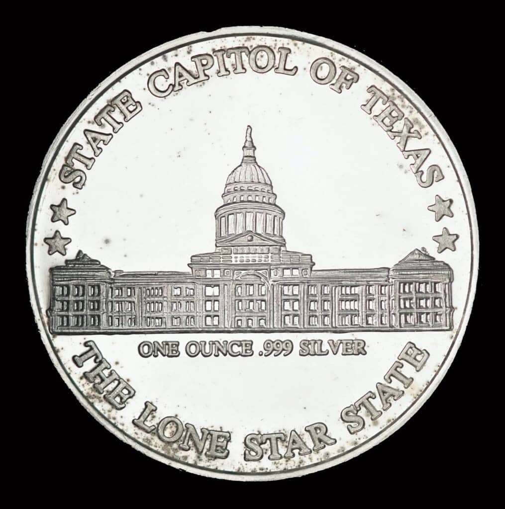 1987 Sam Houston Silver Round Reverse