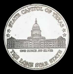1987 Sam Houston Silver Round reverse