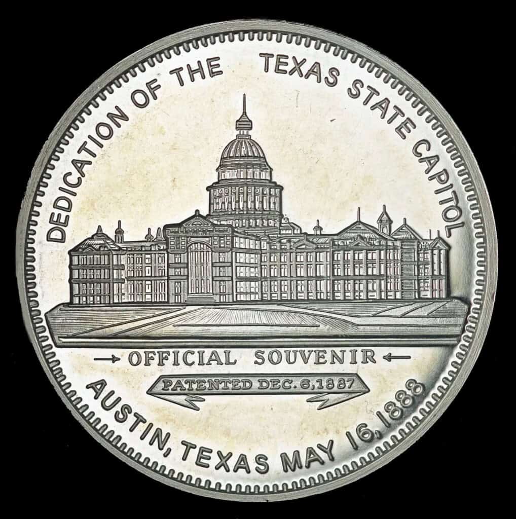 1988 Texas Capitol Centennial Silver Medal Obverse