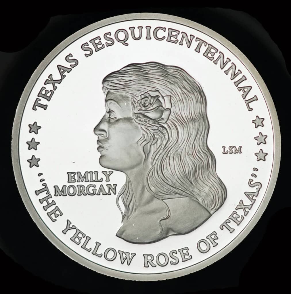 1986 Yellow Rose of Texas Silver Round Obverse