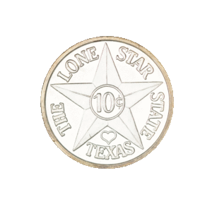 Texas silver Dime Common Reverse