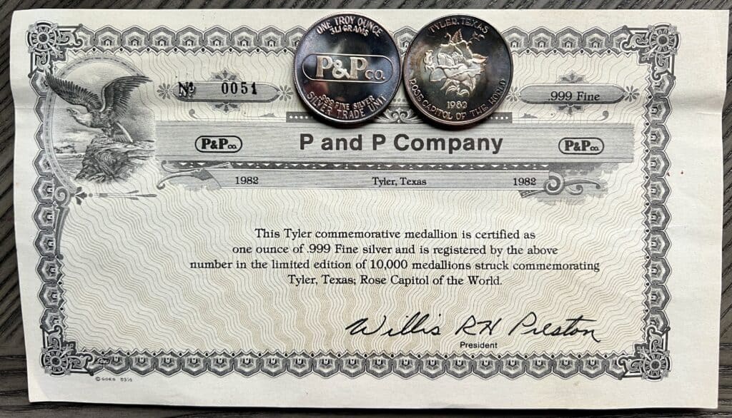 P and P Company - Rose Capital of the World COA
