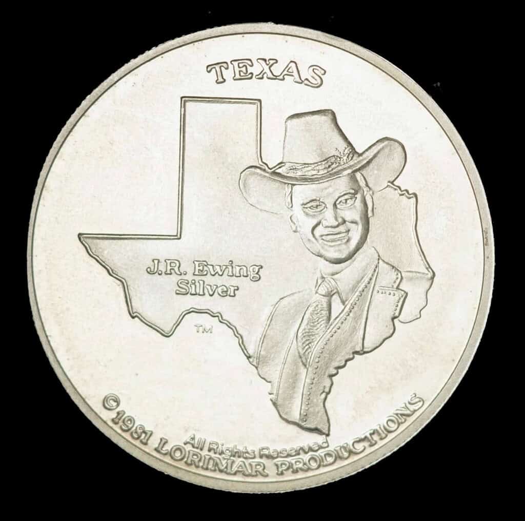 1981 J.R. Ewing Silver Round Obverse