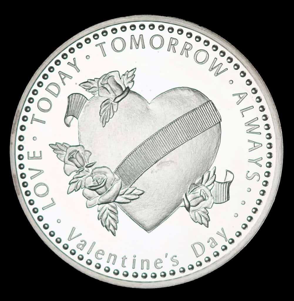 1982 Valentines Day Silver Round Obverse